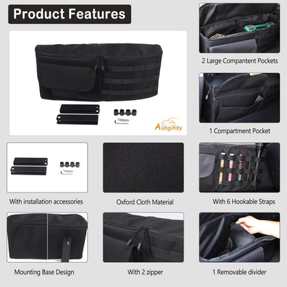 Aunginsy Car Trunk Organizer Compatible with Toyota FJ Cruiser 2007-2021 Car Trunk Storage Box Backseat Hanging Organizer Rear Left Storage Bag Organizer Multi-Compartment Oxford Cloth Accessories