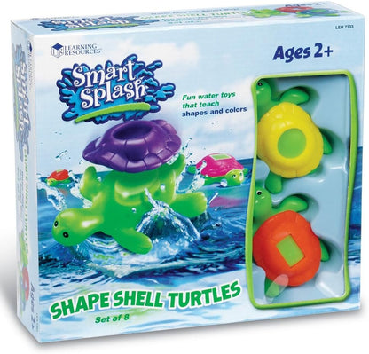 Learning Resources Shape Shell Turtles, Learn Shapes, Bath Toys Set of 8, Ages 2+
