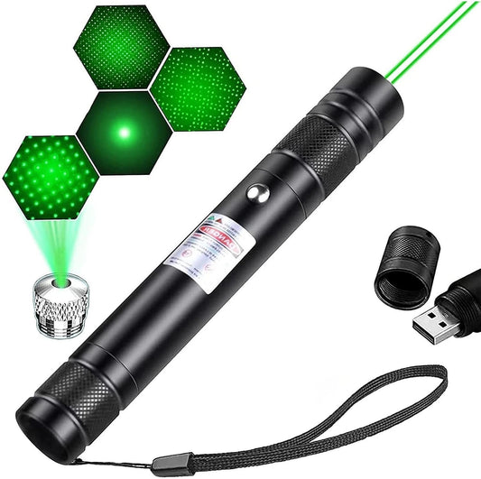 Rechargeable Low-Powered Laser Flashlight Long Distance Range for TV/LED/LCD Screens Tactical Flashlights Presentation Office/Outdoors/Astronomic/Construction