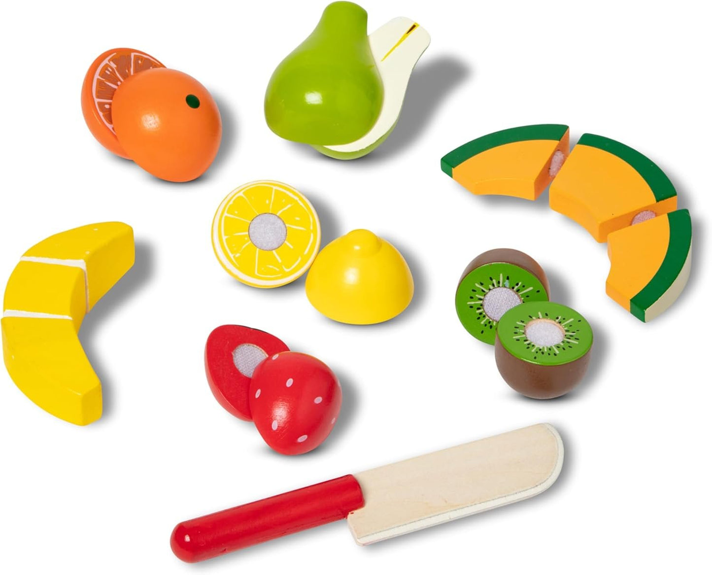 Melissa & Doug Cutting Fruit Set - Wooden Play Food Kitchen Accessory, Multi | Pretend Play Kitchen Accessories, Wooden Cutting Fruit Toys For Toddlers And Kids Ages 3+