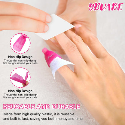 YBVABE Nail Polish Remover Kit - Complete Nail Care Solution for Fingernails & Toenails - Includes Professional Nail Clips - Nail Cotton Pads - Nail File Grits 100/180 - Cuticle Pusher & Nail Brush