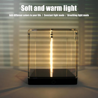 Rechargeable Magnetic Night Light Modern LED Touch Table Lamp for Bedroom Living Room Study Wall Decoration Portable Ambient Lighting Accessory Home Elegant Gift