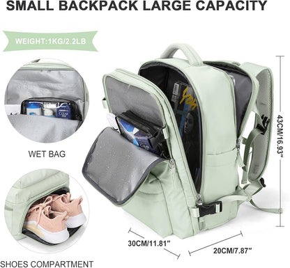 MINYII Travel Backpack for Women Men,Carry On Backpack,17inch Flight Approved Luggage Carry On Water Resistant Computer Multiple