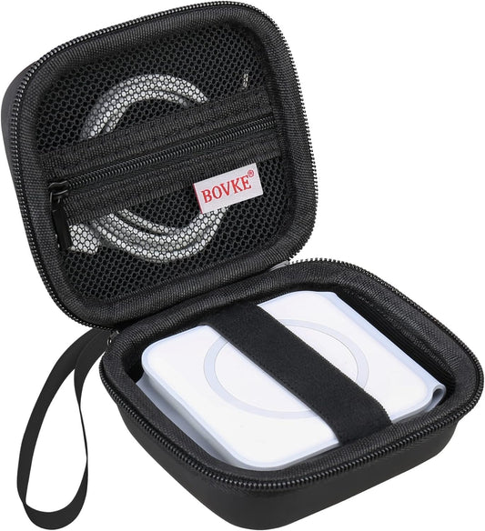 BOVKE Travel Case for UCOMX Nano 3 in 1 Wireless Charger,Magnetic Foldable 3 in 1 Charging Station, Carrying Bag for UCOMX Nano Fast Wireless Charging Pad, Cables and Adapter, Black+Black