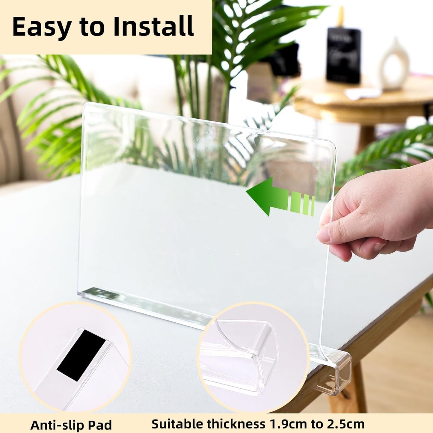 FORYUSE 12 Pack Acrylic Shelf Dividers for Closet Organization Clear Organiser Wooden Shelving Cabinet Separator Bedroom Kitchen Office Bookcase