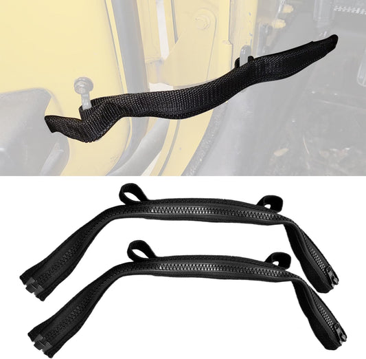 Door Limiting Straps Swing Door Check Limiter for 2007-2018 Jeep Wrangler JK JKU 2/4 Door, with Wire Protecting Harness, Interior Accessories, Black