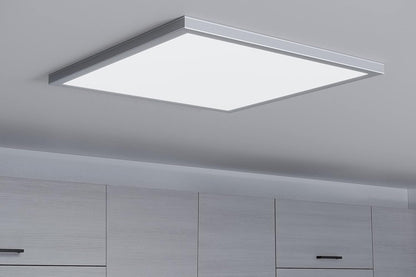 Good Earth Lighting 24in Smart Direct Wire LED Flat Panel Ceiling Light Fixture in Brushed Nickel, 4000 Lumens Wi-Fi & Bluetooth Capable, Fully Selectable White Light Settings from 2700K to 6500K