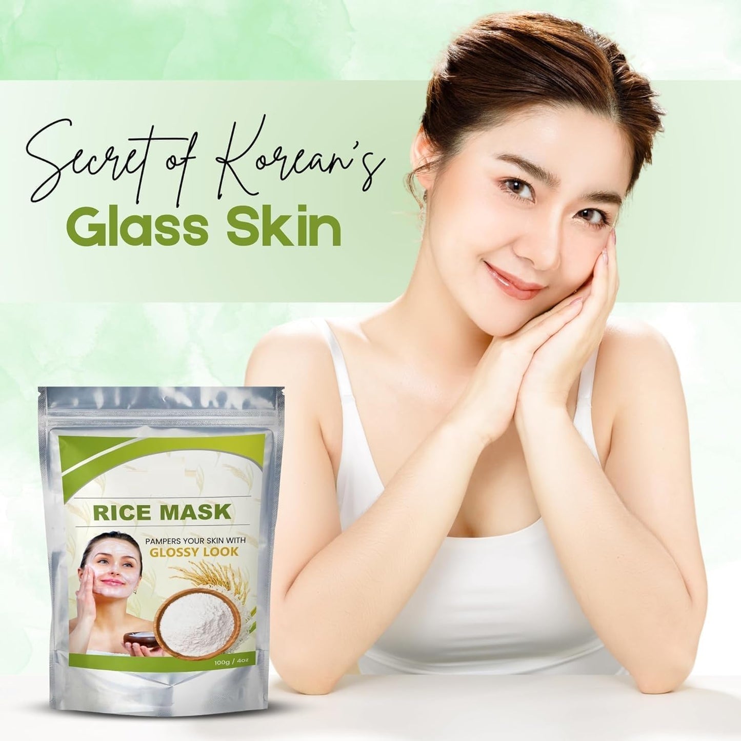 NACHT Rice Powder Mask - Brightening & Smoothing | Rice Mask - Natural Exfoliation, Oil Control, and Pore Minimizing | Anti-Aging & Hydrating Skincare - 100g