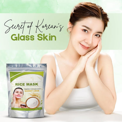 NACHT Rice Powder Mask - Brightening & Smoothing | Rice Mask - Natural Exfoliation, Oil Control, and Pore Minimizing | Anti-Aging & Hydrating Skincare - 100g