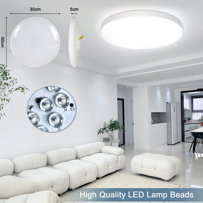 Eregou Dimmable LED Ceiling Light, 24W 2400LM Smart RGB LED Ceiling Light Alexa, Living Room Lamp IP44 Bedroom Lamp, Compatible with Alexa APP Google Assistant, 2700K-6500K