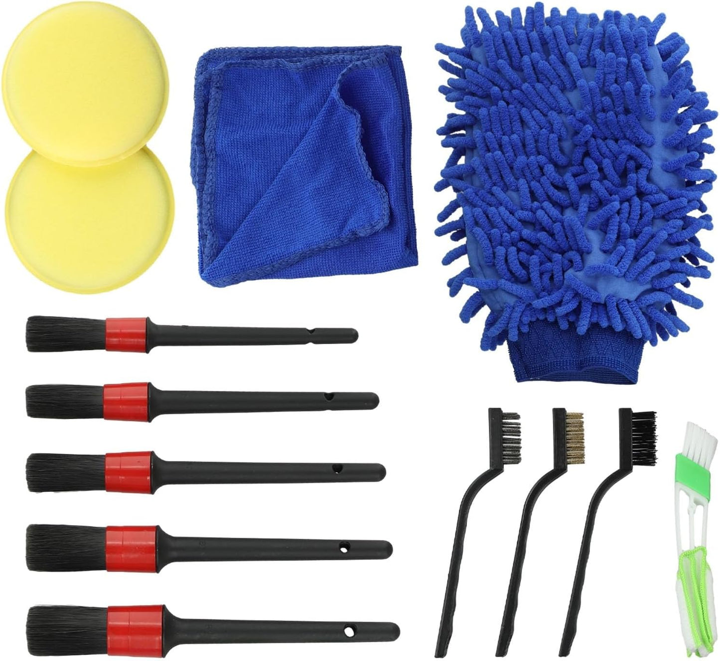 Car Cleaning Essentials - Set di 13 pennelli con guanti per una rimozione efficace della polvere