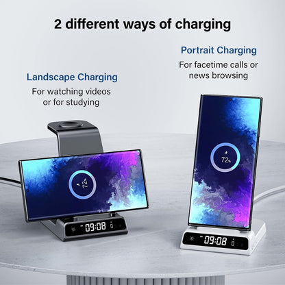 Phelinta 3 in 1 Wireless Charging Station for Samsung S25 Ultra, Wireless Charger for Samsung S25/S24/S23/Note 20/Z Flip 6/Z Fold 6, Charger Station for Galaxy Watch Ultra/7/6/5, Galaxy Buds 3/3 Pro