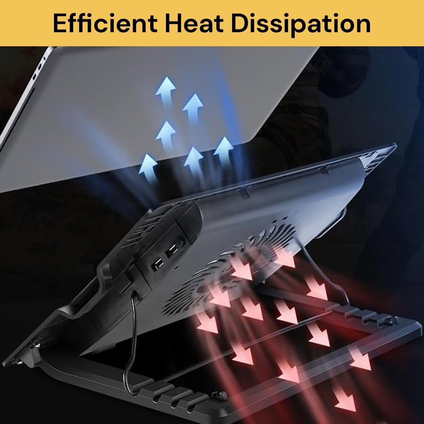 EZONEDEAL Laptop Cooler Cooling Pad Laptop Cooling Fan Cooling Stand USB Powered Silent Cooler Pad, Adjustable Notebook Cooler