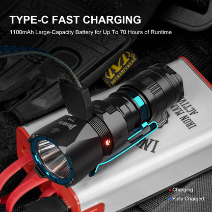 WUBEN T4 Tactical Flashlight Rechargeable for EDC, Small Flashlight Powerful 401M Long Throw, Pocket Flashlight with Tactical/Duty/Lock 3 Modes, Mini Flash Light for Police, Military, and Daily Use