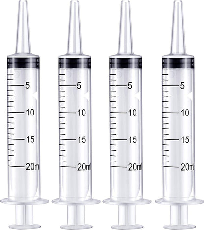 20ml Syringe with Caps (10 pcs), Suitable for Feeding Newborn Small Animals, Also Suitable for Liquid Extraction, Adding Ink, Watering Flowers, etc.