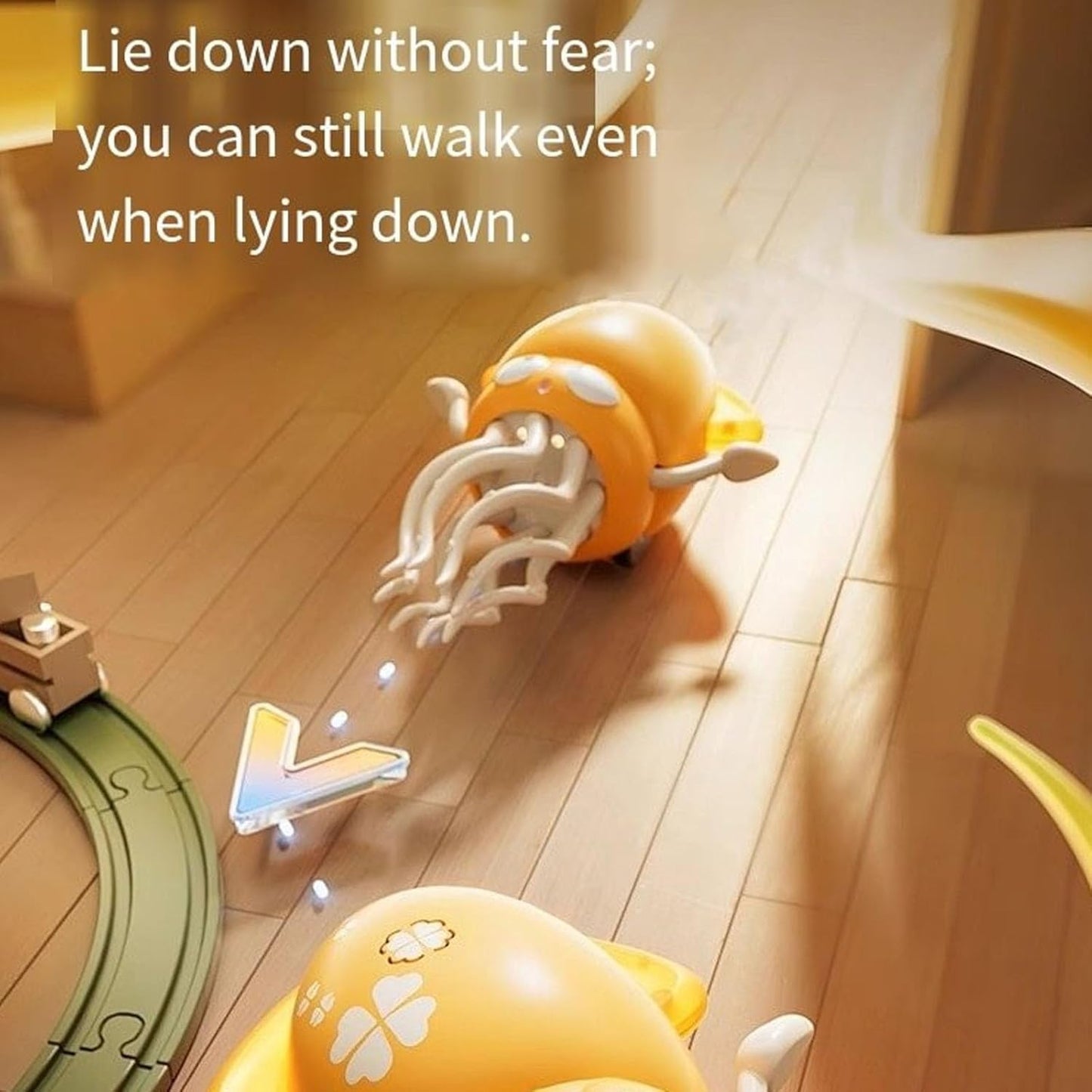 Electric Auto-Avoid Octopus, Electric Crawling Octopus Toy, Stress Relief Gift, with LED & Music, for Kids Indoor Play, Sensory & Motor Skill Development (Yellow)