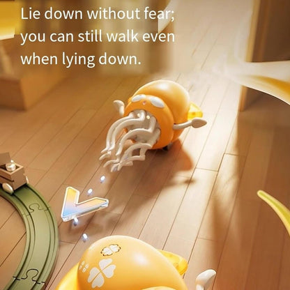 Electric Auto-Avoid Octopus, Electric Crawling Octopus Toy, Stress Relief Gift, with LED & Music, for Kids Indoor Play, Sensory & Motor Skill Development (Yellow)