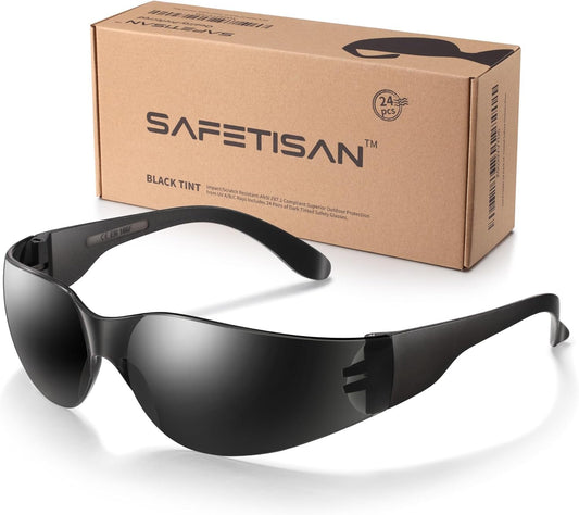 Bulk Pack of Tinted Safety Glasses (UV Protection Safety Sunglasses) Impact & Ballistic Resistant Goggles