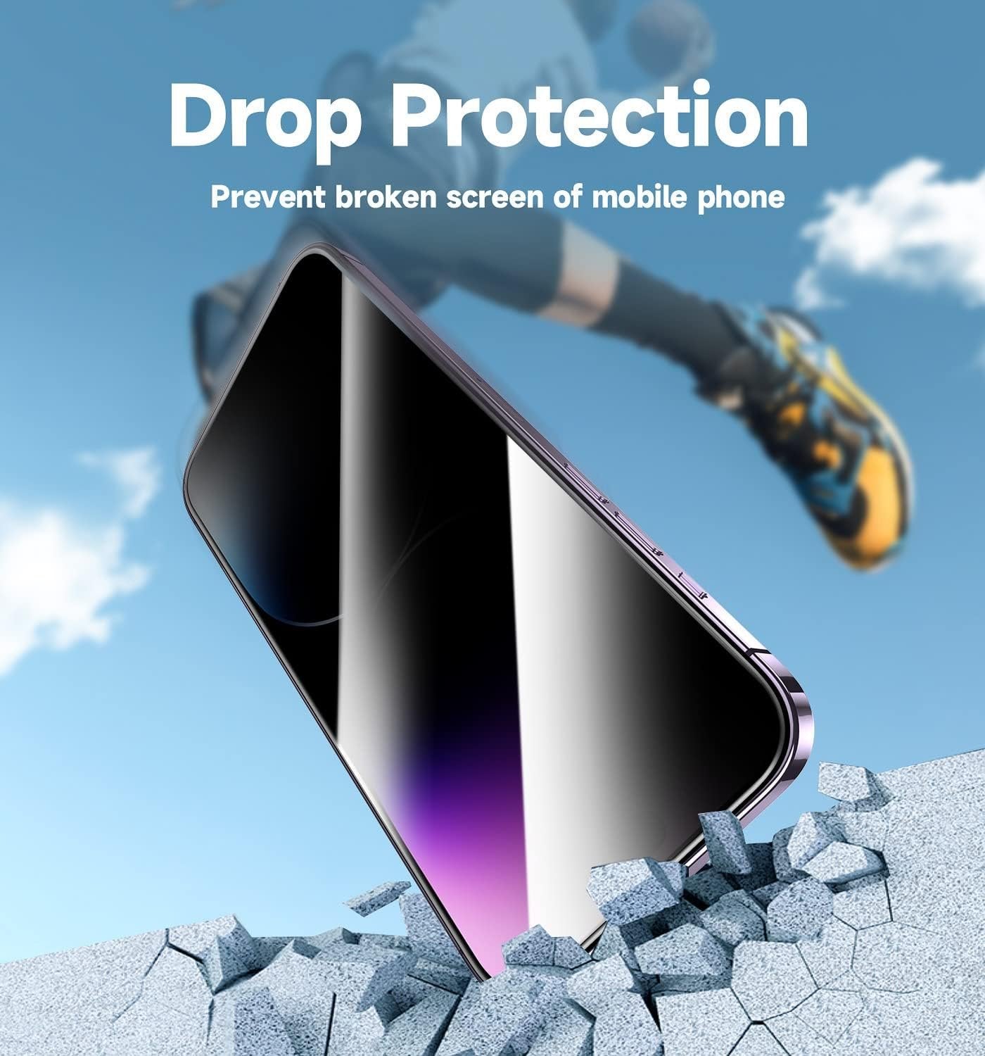 MAGIC JOHN 2 Pack for iPhone 14 Pro Max 6.7 inch Privacy Glass Screen Protector, Auto Dust-Elimination Installation, Bubble Free, Easy Installation