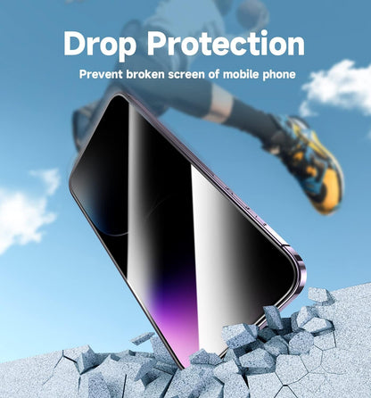 MAGIC JOHN 2 Pack for iPhone 14 Pro Max 6.7 inch Privacy Glass Screen Protector, Auto Dust-Elimination Installation, Bubble Free, Easy Installation