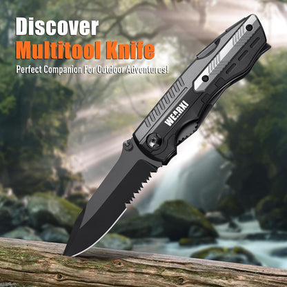 WEARXI Gifts for Men, Pocket Knife Multitool, Fathers Day Gift from Daughter Son Wife, Birthday Gift for Dad/Men/Him, Dad Gifts for Him, Cool Gadgets, Fathers Day Ideas, Camping Accessories