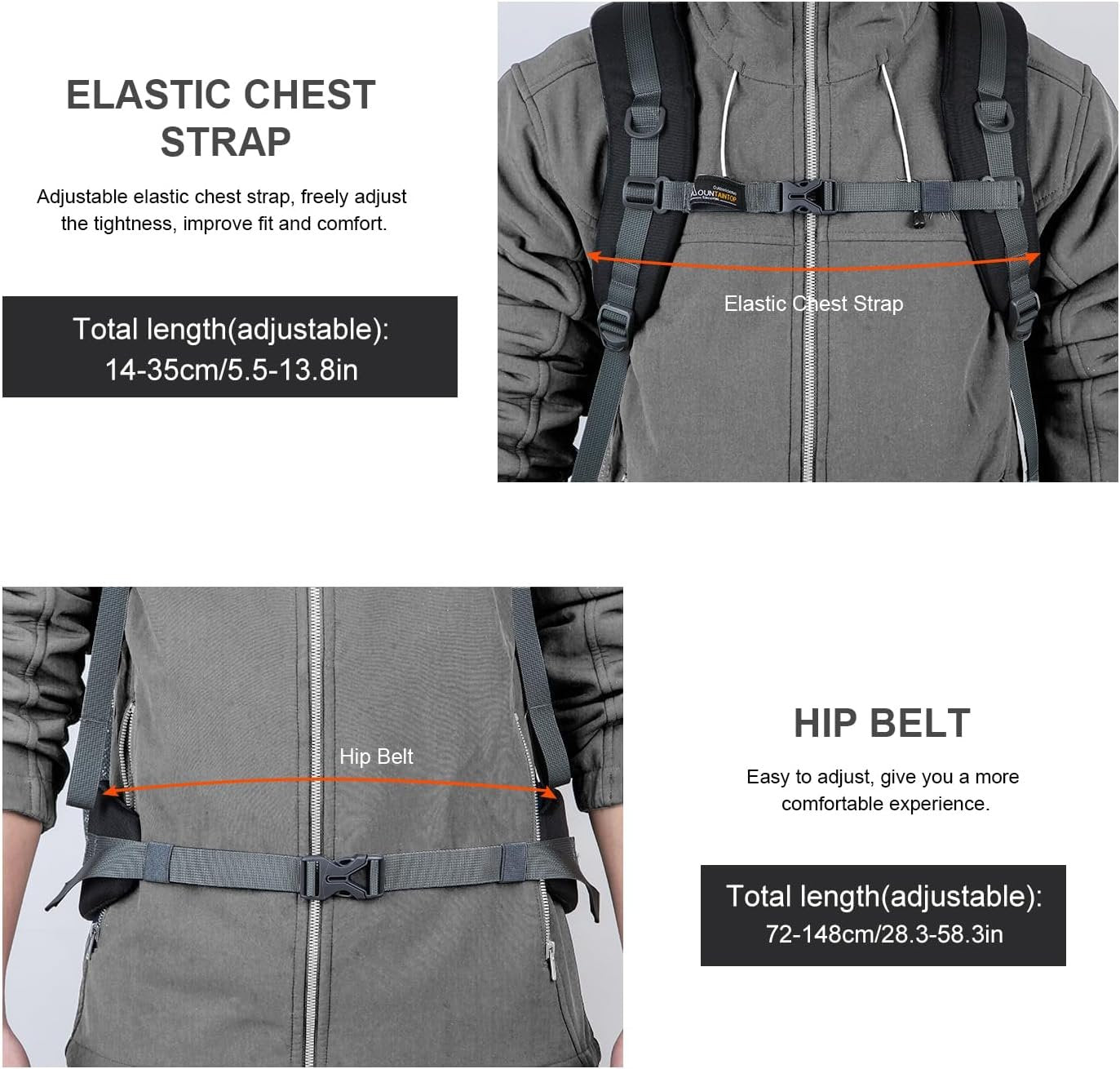 Mountaintop 40L Hiking Backpack Outdoor Camping Lightweight Daypack Travel Backpack for Men Women