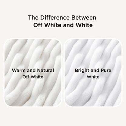 Bedsure Throw Blanket Living Room Home Decor- Gift for Mom Women Men, Soft Fluffy Fleece Cozy Fuzzy Plush Warm White Couch Bed Blanket, Bedroom Summer Decor Gifts for Him Her, 50x60