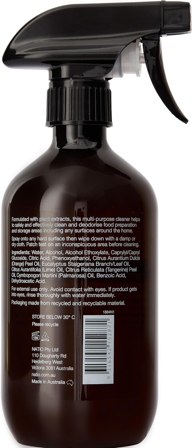 Natio Australia Home Essentials All Round Cleaner 500 ml - Botanical Cleaning Care Non-Toxic Multi-Purpose Cleaner - Antimicrobial Tested, Plant Based, Cruelty Free & Made in Australia