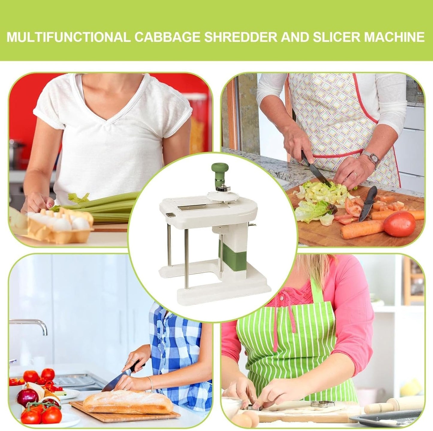 Cabbage Slicer Chopper - Manual Vegetable Cutter Tool, Stainless Steel Blade | Handheld Food Shredder Cutter Compact Salad Maker Used in Kitchen, Prep Setup, Home, Cooking Arrangement, Kitchen Helper