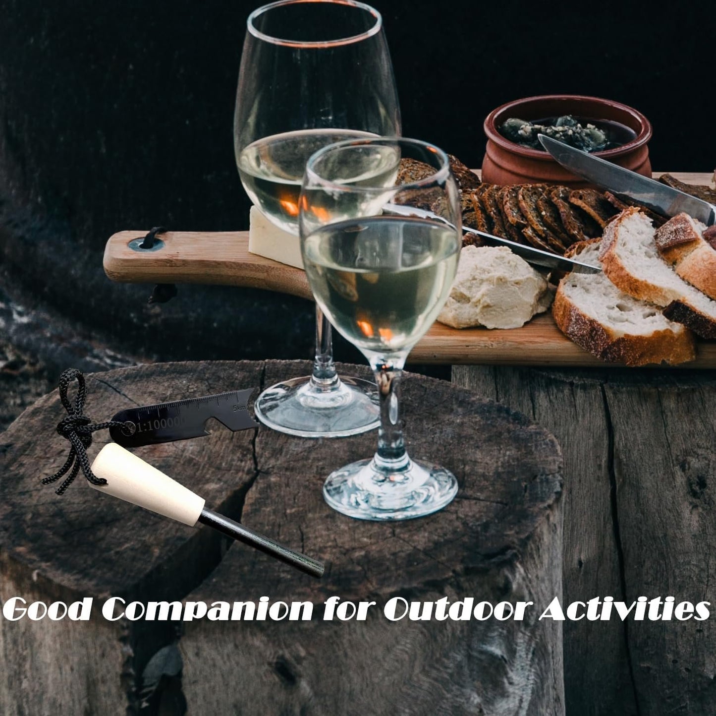 Qsxou Fire Starter Survival Tool Outdoor Flint and Steel Starter with Compass,16,000 Strikes Portable Outdoor Survival Multi-Tool Kits for Camping, Hiking and Backpacking Gear