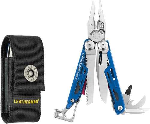 LEATHERMAN, Signal, 19-in-1 Multi-Tool for Outdoors, Camping, Hiking, Fishing, Survival, Durable & Lightweight EDC, Made in The USA, Cobalt Blue