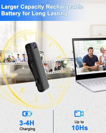 Body Camera with 32GB Memory Card, UCOCARE 1080P FHD Spy Camera No WiFi, Wearable Camera with PIR Motion Detection, 10 Hours of Use on One Charge, Widely Applied for Travel, Bike, Hiking (L902)