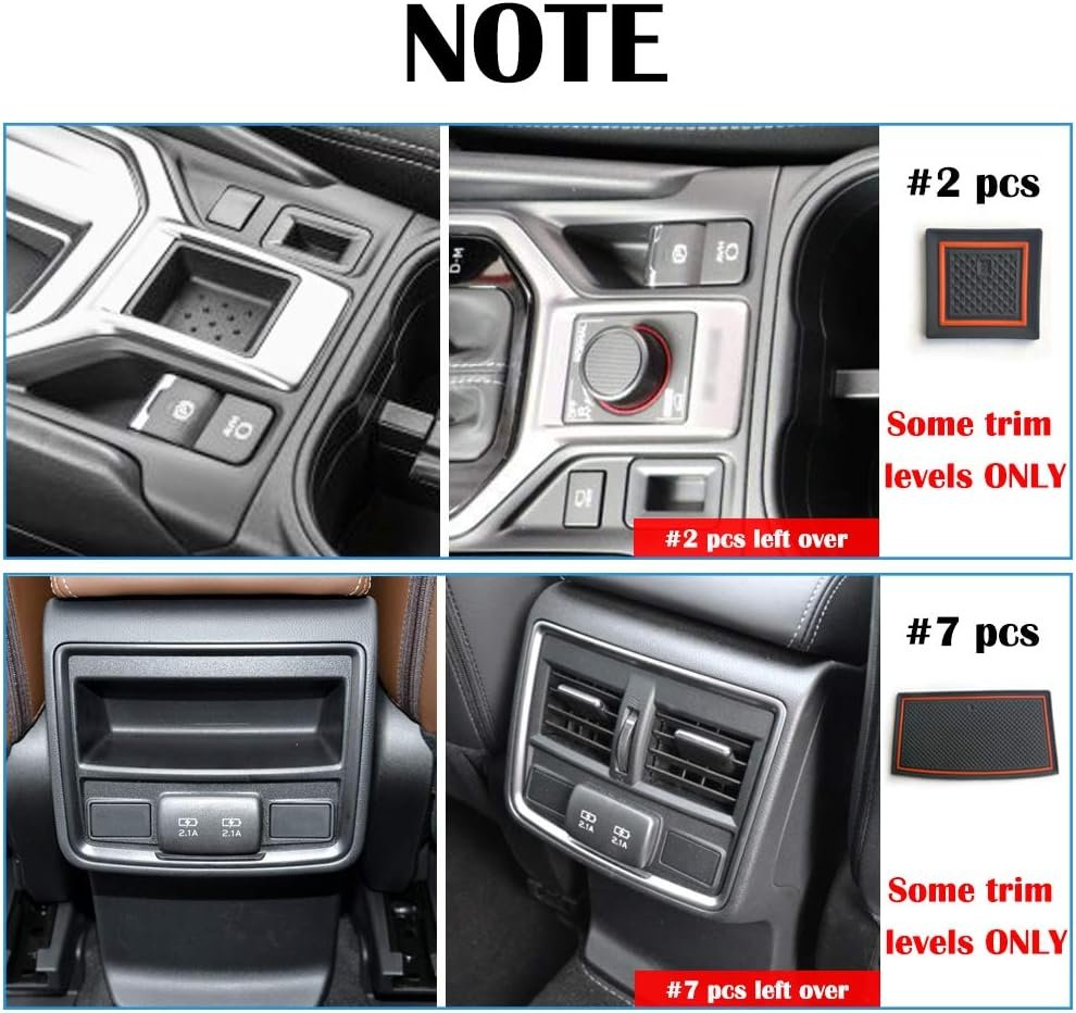 Auovo Anti Dust Mats for Subaru Forester Accessories 2019 2020 2021 2022 2023 2024 Interior Custom Cup Holder Insert Liner Coaster Center Console Door Pads(17pcs) (Orange)