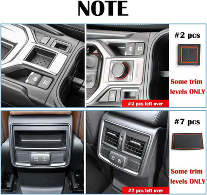Auovo Anti Dust Mats for Subaru Forester Accessories 2019 2020 2021 2022 2023 2024 Interior Custom Cup Holder Insert Liner Coaster Center Console Door Pads(17pcs) (Orange)