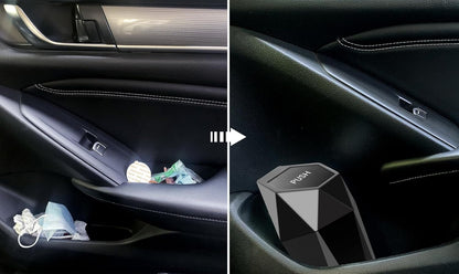 Ginsco Car Trash Can with Lid, 2 Pack Mini Car Cup Holder Trash Can, Car Garbage Can Car Accessories for Interior, Leakproof Small Car Trash Can, Trash Bin for Car, Home, Bedroom Office (Black)