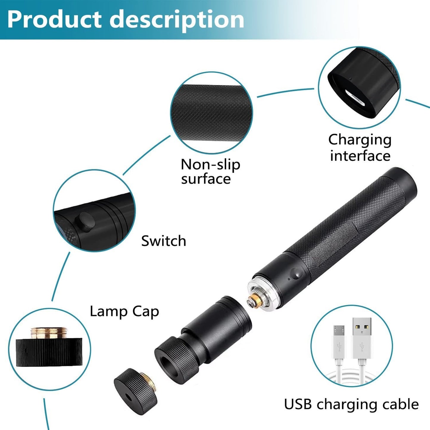 Long Range Tactical Green Beam Flashligh, Rechargeable Bright Laser Pointer for Night Astronomy Outdoor Camping Hiking for Indoor Outdoor