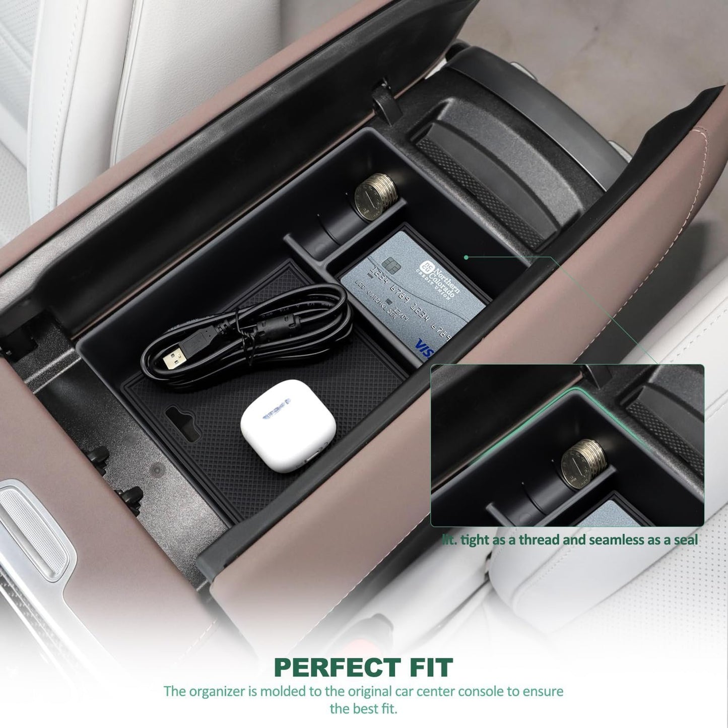 yboueo For Benz EQE EQS Center Console Organizer Trayï¼ŒArmrest Storage Box Compatible with Mercedes Benz EQE350 EQE350+ EQE500 EQS 400 450+ 580 AMG 2023+Interior Accessory