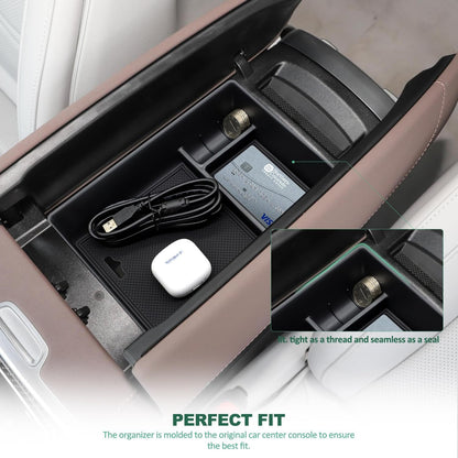 yboueo For Benz EQE EQS Center Console Organizer Trayï¼ŒArmrest Storage Box Compatible with Mercedes Benz EQE350 EQE350+ EQE500 EQS 400 450+ 580 AMG 2023+Interior Accessory