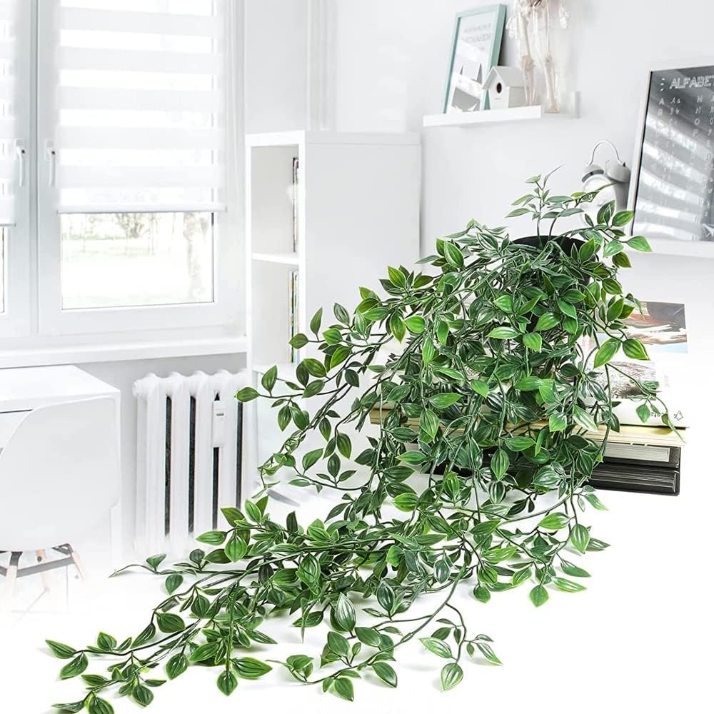 3 Pack Artificial Hanging Plants Potted Greenery Decor Fake Ivy Plant Vine Plastic Plant for Office Farmhouse Home Indoor Outdoor Decor Wall House Room Decoration Wall Wedding Party Home Garden
