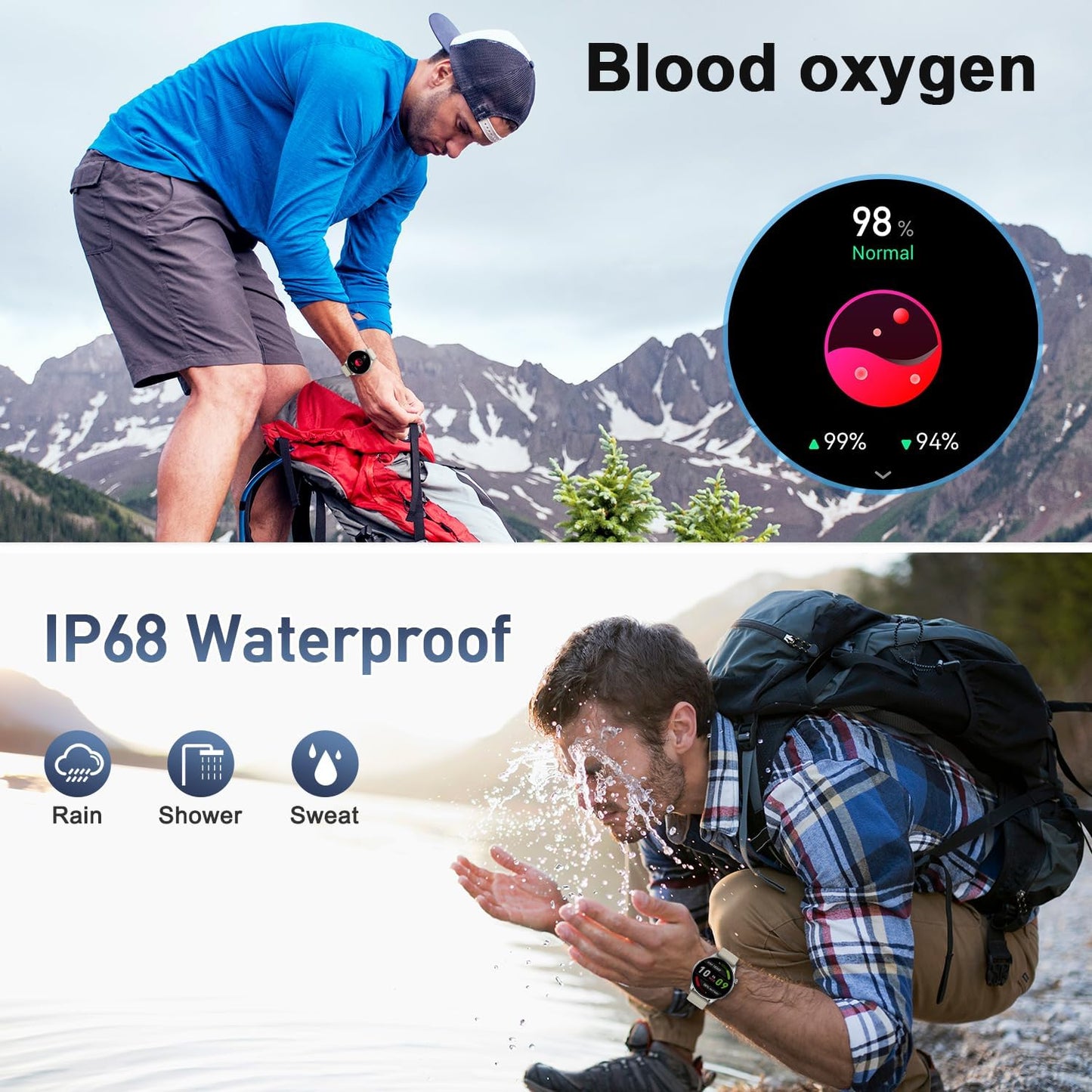 Smartwatch Men Women Fitness Watch: Bluetooth Waterproof Call Answer Digital Smart Watch Tracker Spo2 Sports Heart Rate Monitor Calorie Pedometer for iOS Android Silver29