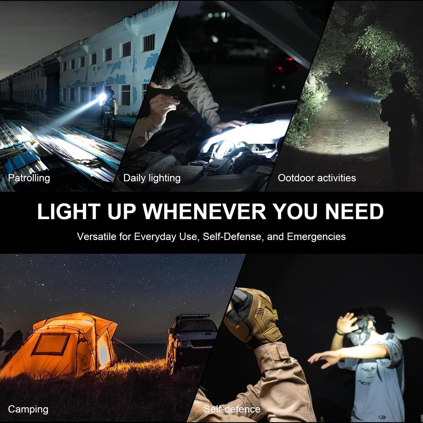 WUBEN T4 Tactical Flashlight Rechargeable for EDC, Small Flashlight Powerful 401M Long Throw, Pocket Flashlight with Tactical/Duty/Lock 3 Modes, Mini Flash Light for Police, Military, and Daily Use
