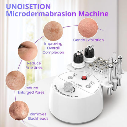 UNOISETION Diamond Microdermabrasion Machine Professional, 3 in 1 Dermabrasion Facial Peeling Skin Care Device for Salon Personal Home Use