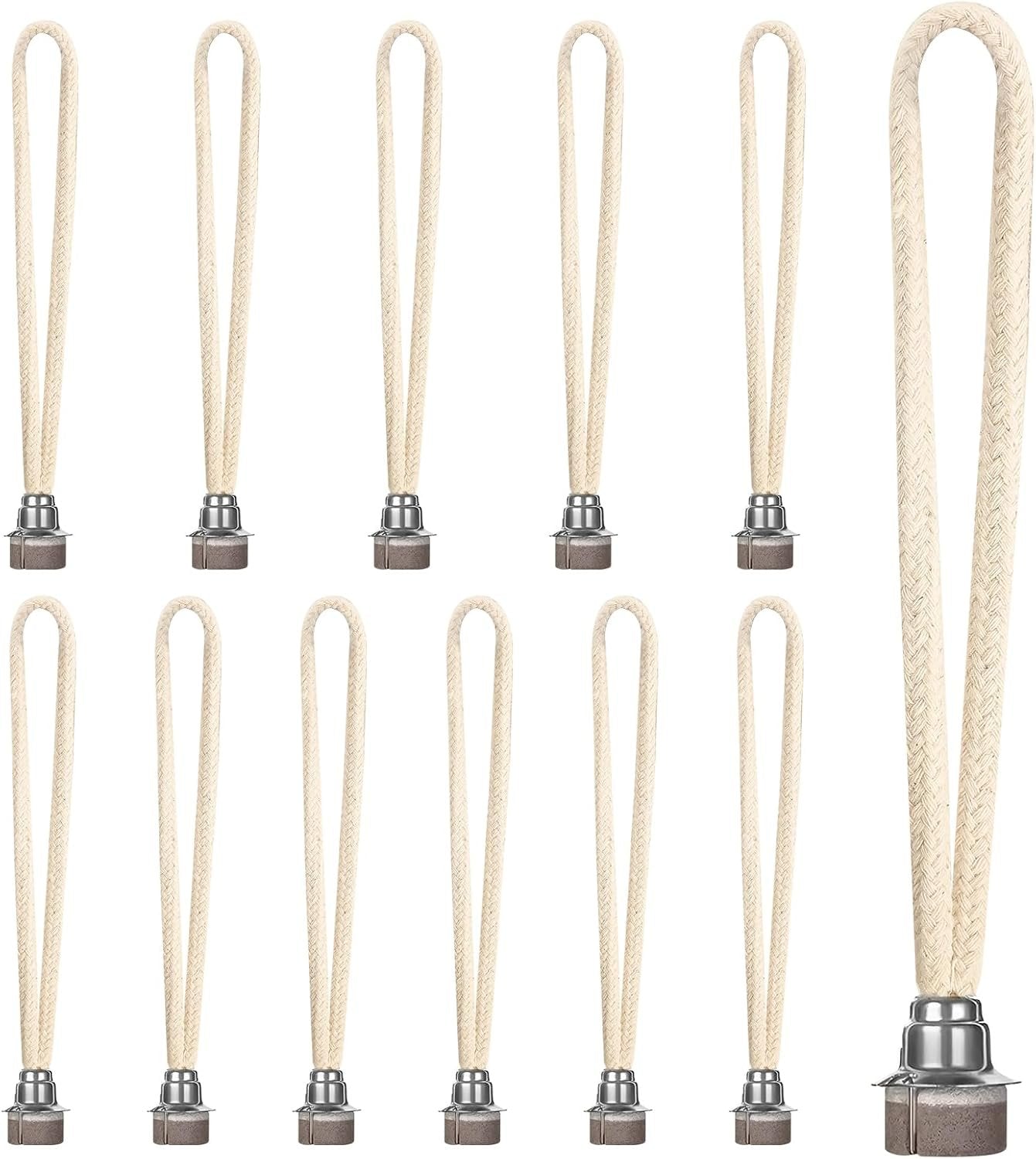 TOUNALKER 12 PCS Oil Lamp Wick Replacement Lamps Wick Air Control Catalytic Burner Wick for Catalytic Burner Diffuser Aromatherapy(Silver)