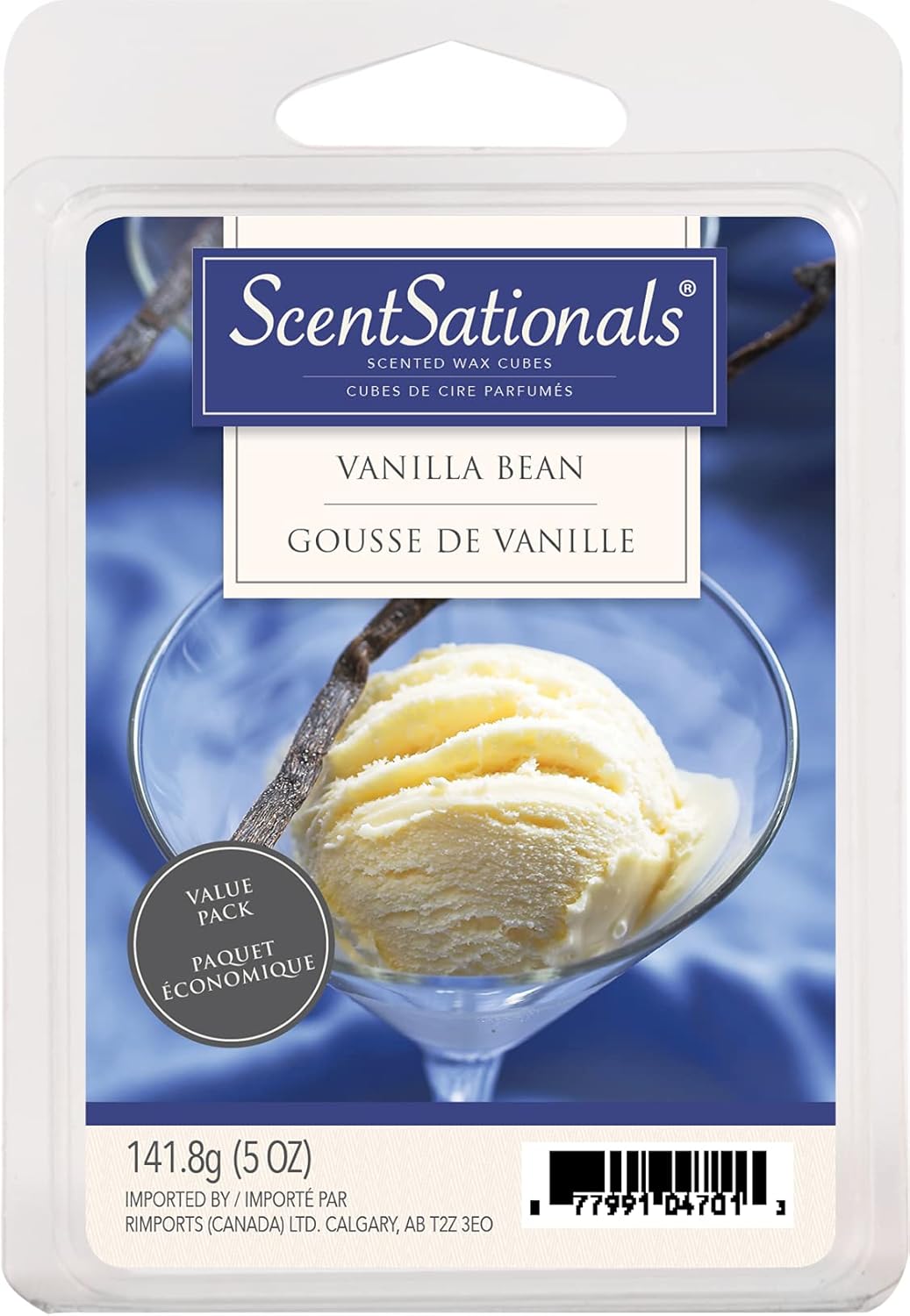 Scentsationals Scented Wax Cubes - Vanilla Bean - Fragrance Wax Melts Pack, Electric Home Warmer Tart, Wickless Candle Bar Air Freshener, Spa Aroma Decor Gift - 10oz (24-Cubes)