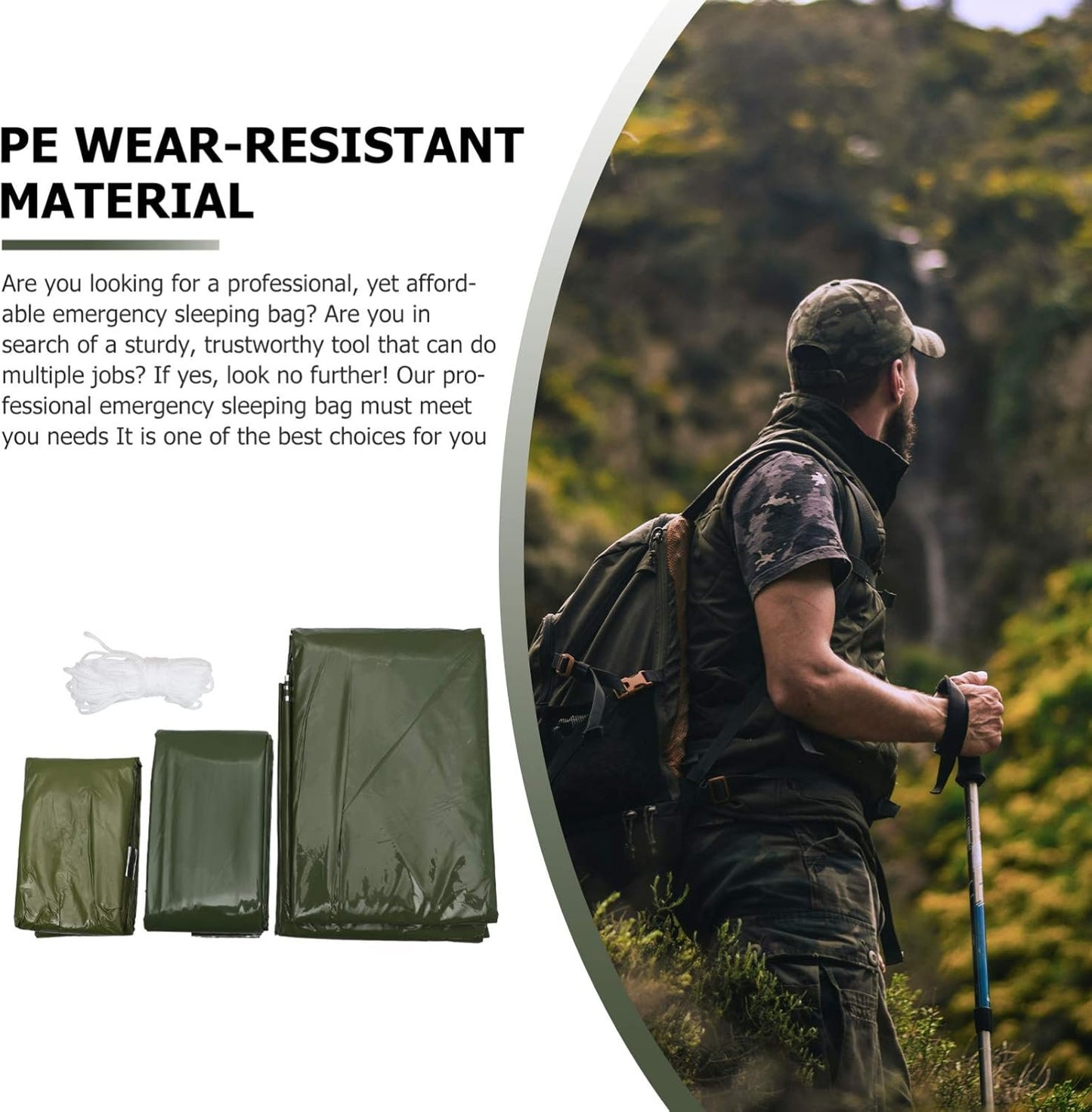 TOKIDNY Emergency Survival Thermal Blanket Lightweight Outdoor Camping Tool Portable Travel Tent for Emergency Situations Windproof Heat Preserving Design