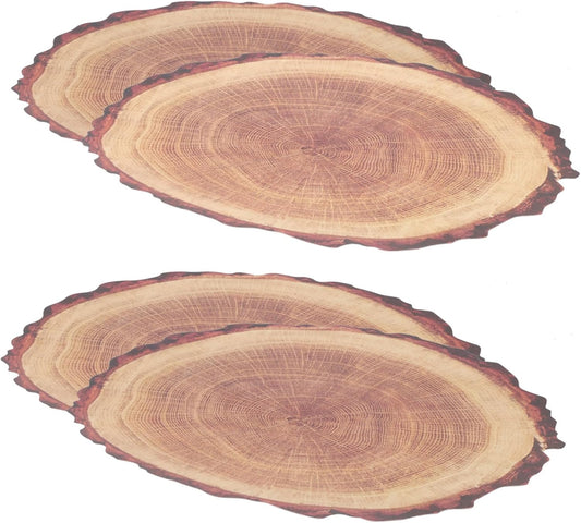 Cabilock 4pcs Tree Stump Table Mats Heat Resistant Coasters for Dining Table Drink Coasters for Tabletop Protection Unique Home Decor Present Choice
