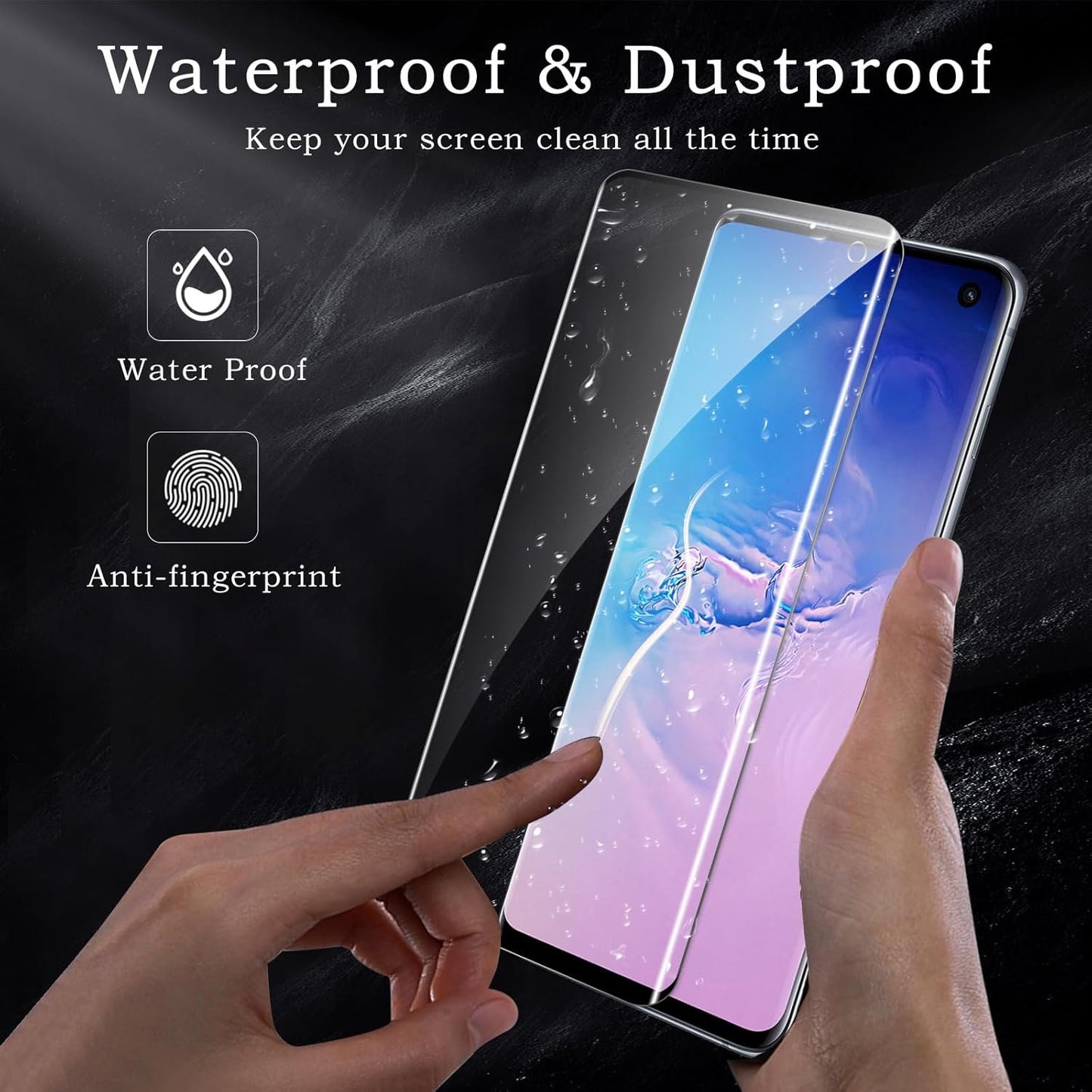 Screen Protector for Samsung Galaxy S10, 3D Tempered Glass Film, Ultra HD 9H Hardness Case Friendly Anti Scratch Bubble Free Ultra Resistant Oil-Resistant Shatter Protection, 2-Pack