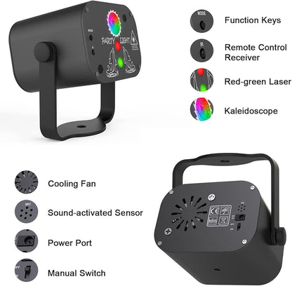 480 Patterns LED RGB Laser Projector Stage Lighting Disco Lights for Party, KTV, Club (USB Plug-in Model)
