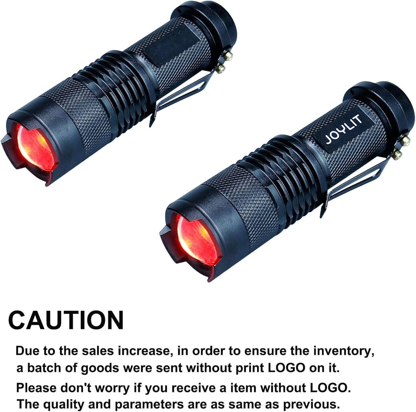 JOYLIT Red Light Mini Focus Tactical Flashlight 620nm LED Torch Lantern,Waterproof and 3 Light Modes,Powered by 14500 or AA Battery