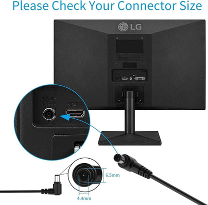 AC DC Adapter Electronics Charger for LG 19V Power Supply Cord 19" 20" 22" 23" 24" 27" LED LCD ADS-40FSG-19 24LJ4540 DA-48F19 DA-65G19 LCAP21C 24LB451B Monitor Widescreen Ultrawide HDTV HD TV Flatron